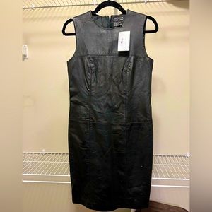 100% Lamb Skin Leather Vintage Dress, Never Been Worn + with Tags